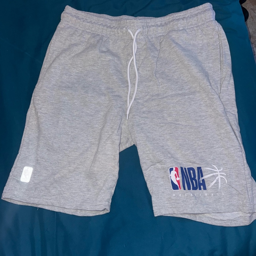 NBA Gray Athletic Shorts with Elastic Waistband